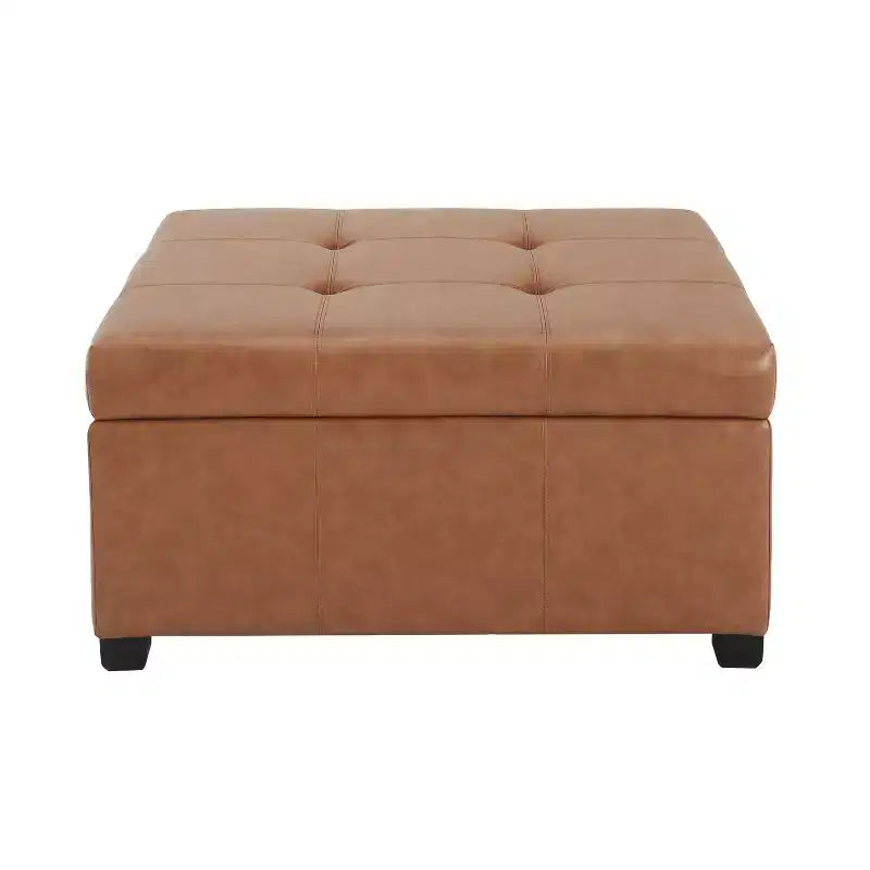 Contemporary Upholstered Tufted Storage Ottoman