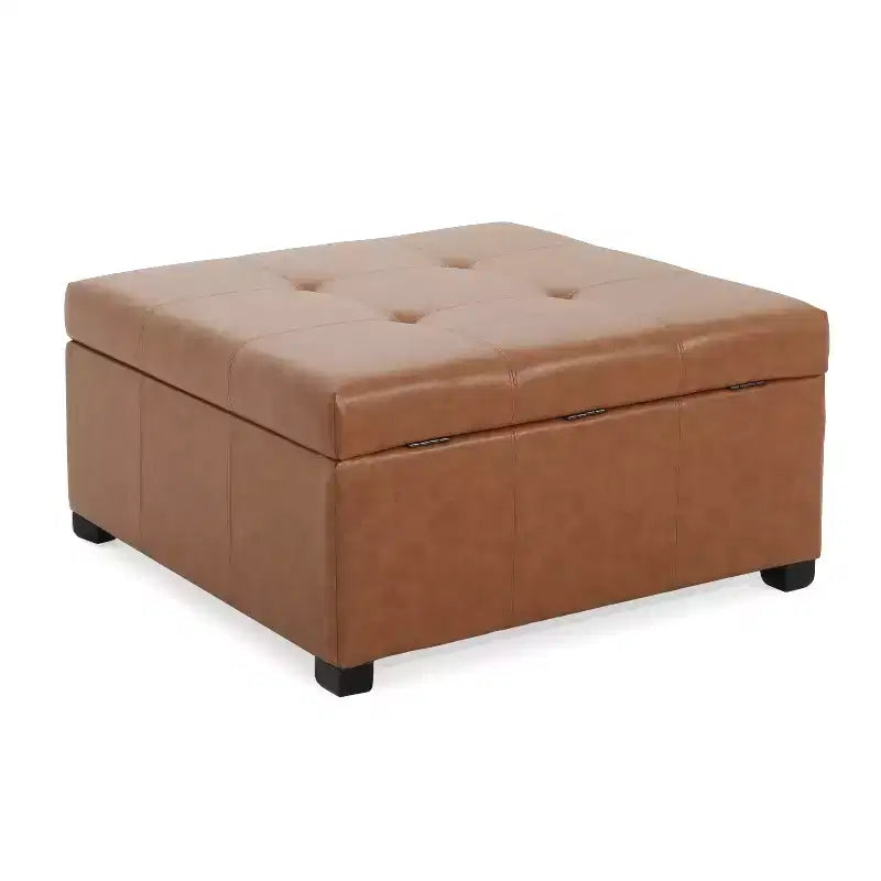 Contemporary Upholstered Tufted Storage Ottoman