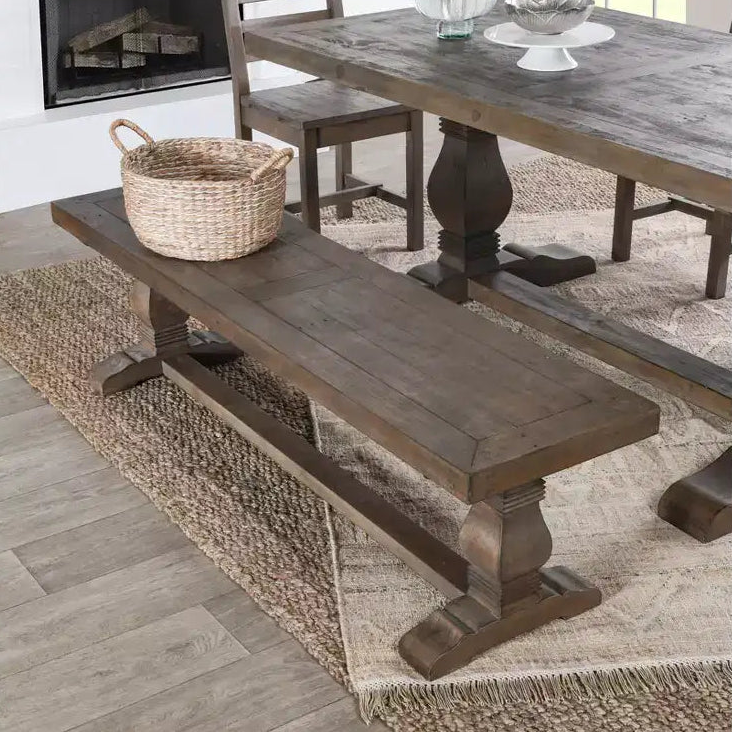 Classic Farmhouse 66" Wooden Dining Bench
