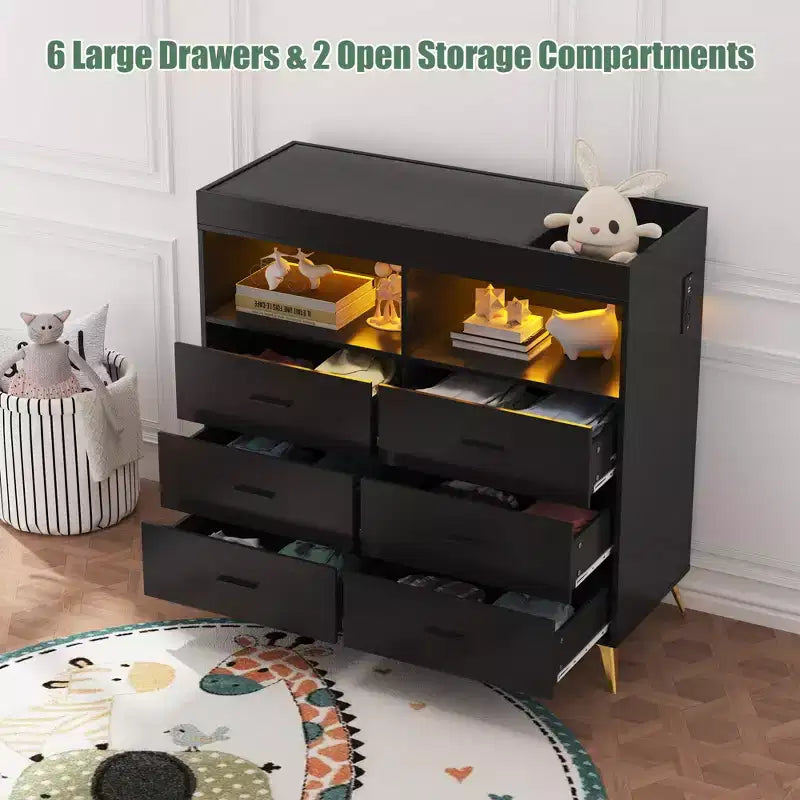 Baby Changing Table Dresser with Drawers, Baby Changing Station with Changing Table Top, Baby Dresser for Newborns Infants