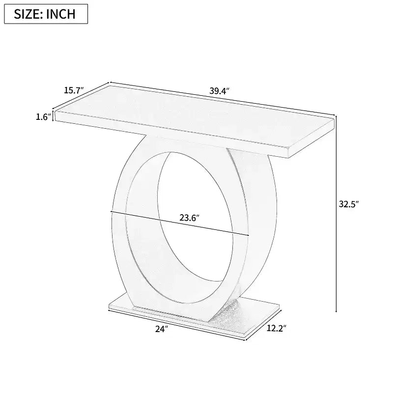 Modern Acacia Wood Egg-Shaped Base Console Table