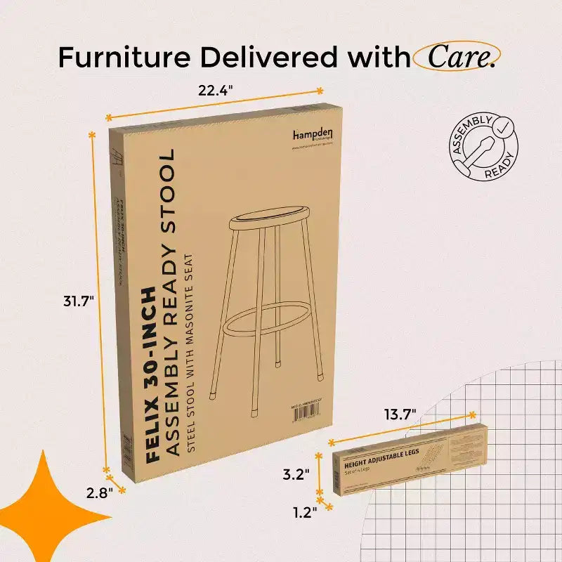 32-39" Adjustable Height Steel Stool