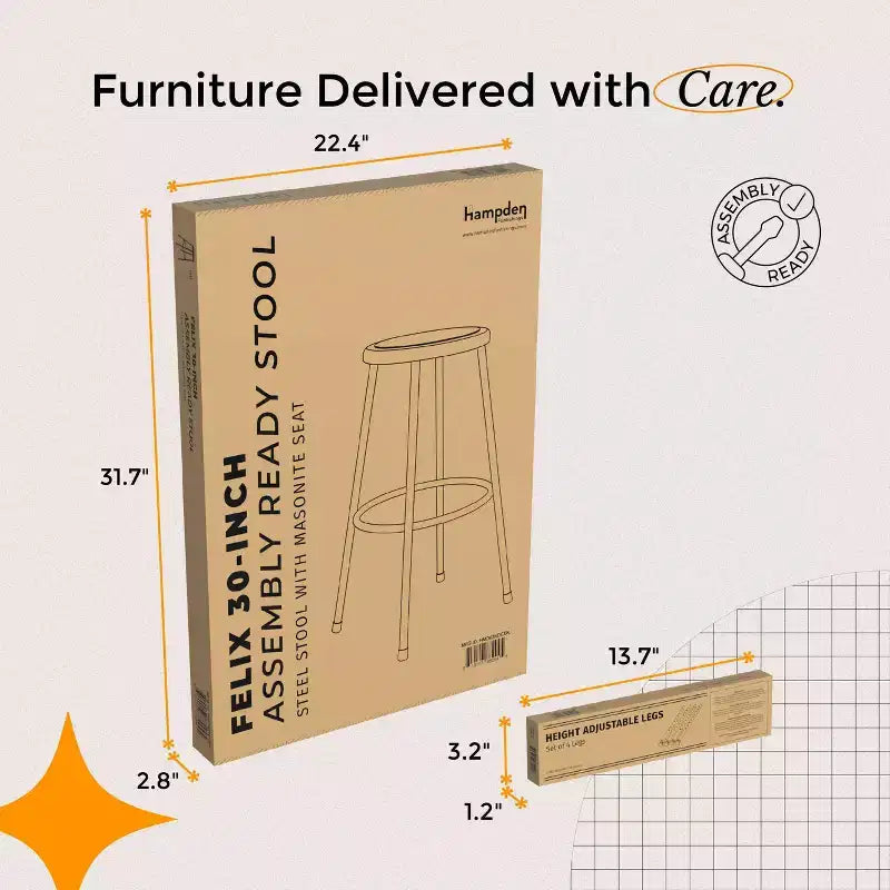 32-39" Adjustable Height Steel Stool