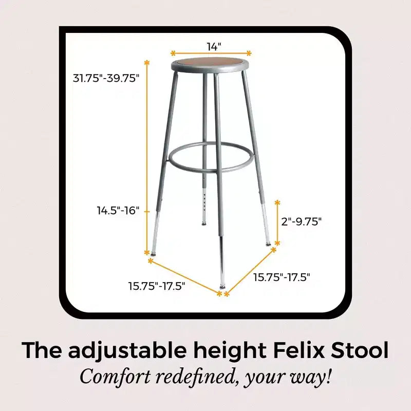 32-39" Adjustable Height Steel Stool