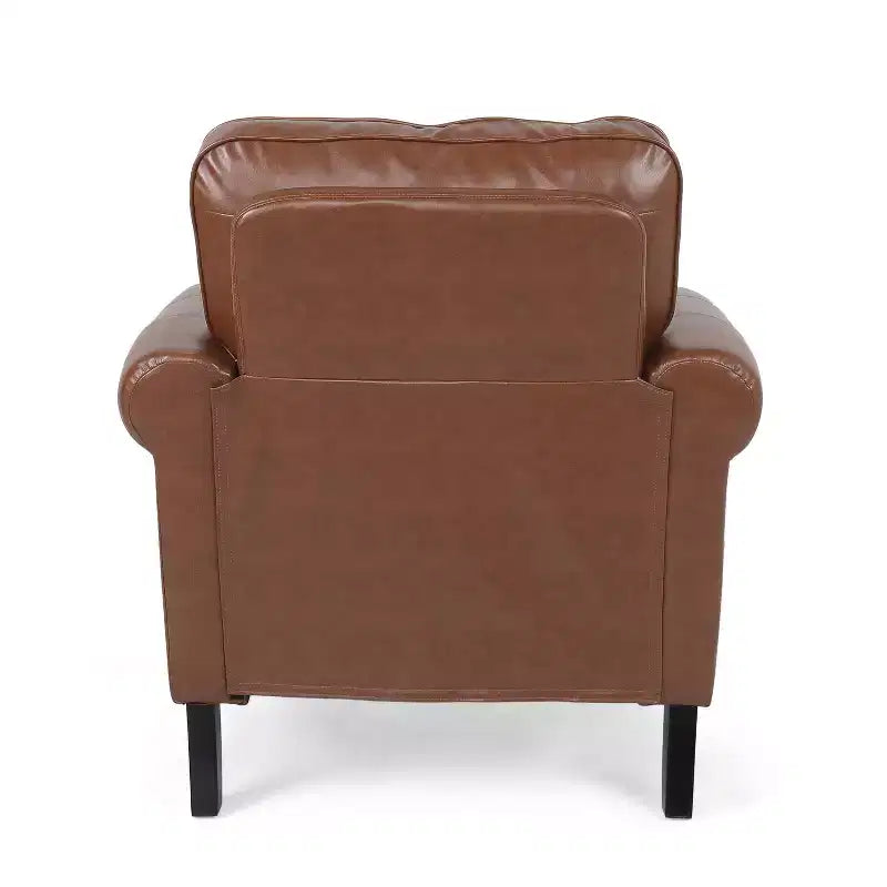 Faux Leather Club Chair with Nailhead Trim