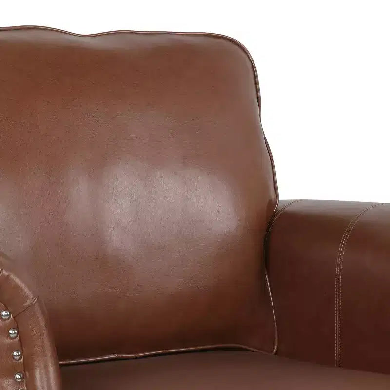 Faux Leather Club Chair with Nailhead Trim