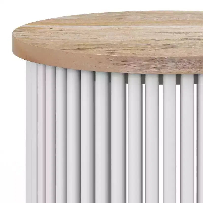 18" Metal and Wood Accent Table