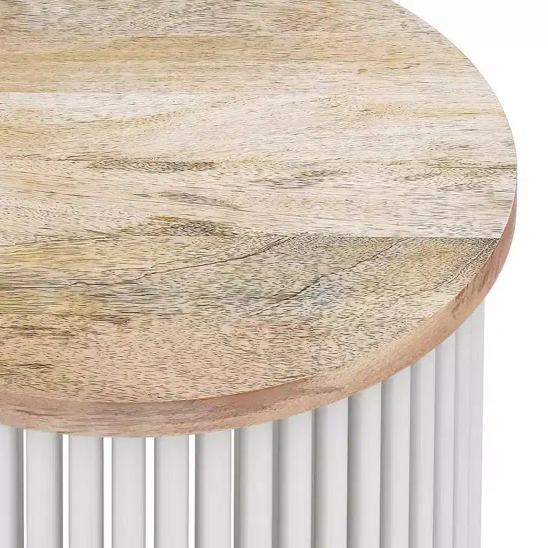 18" Metal and Wood Accent Table