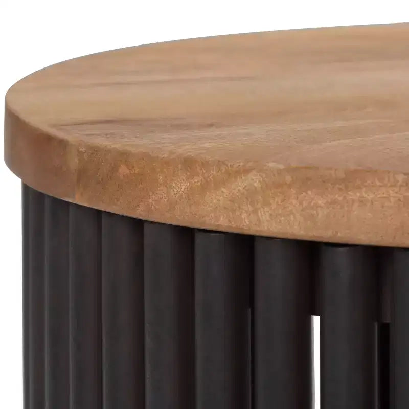 18" Metal and Wood Accent Table
