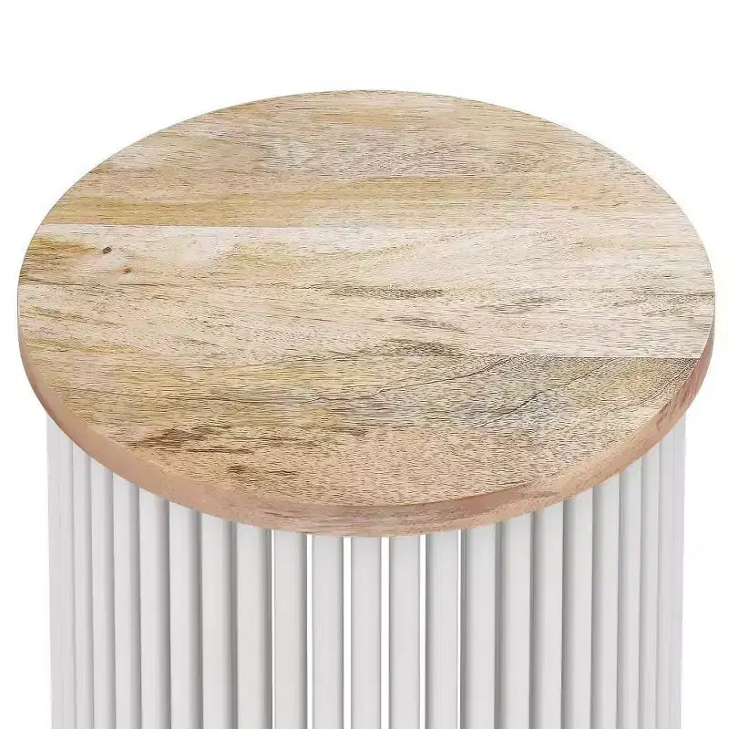 18" Metal and Wood Accent Table