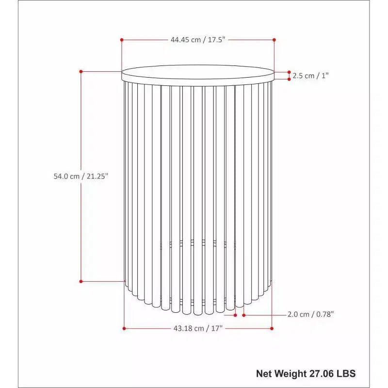 18" Metal and Wood Accent Table