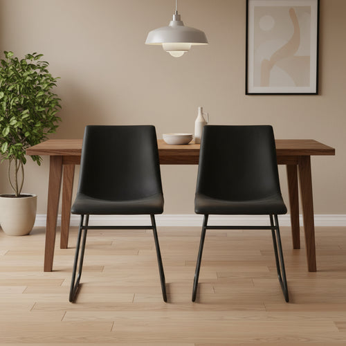 2pk Faux Leather Dining Chairs