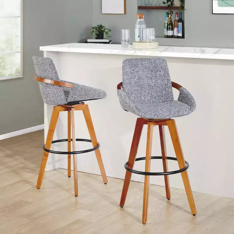 Barstool Walnut Noise Fabric