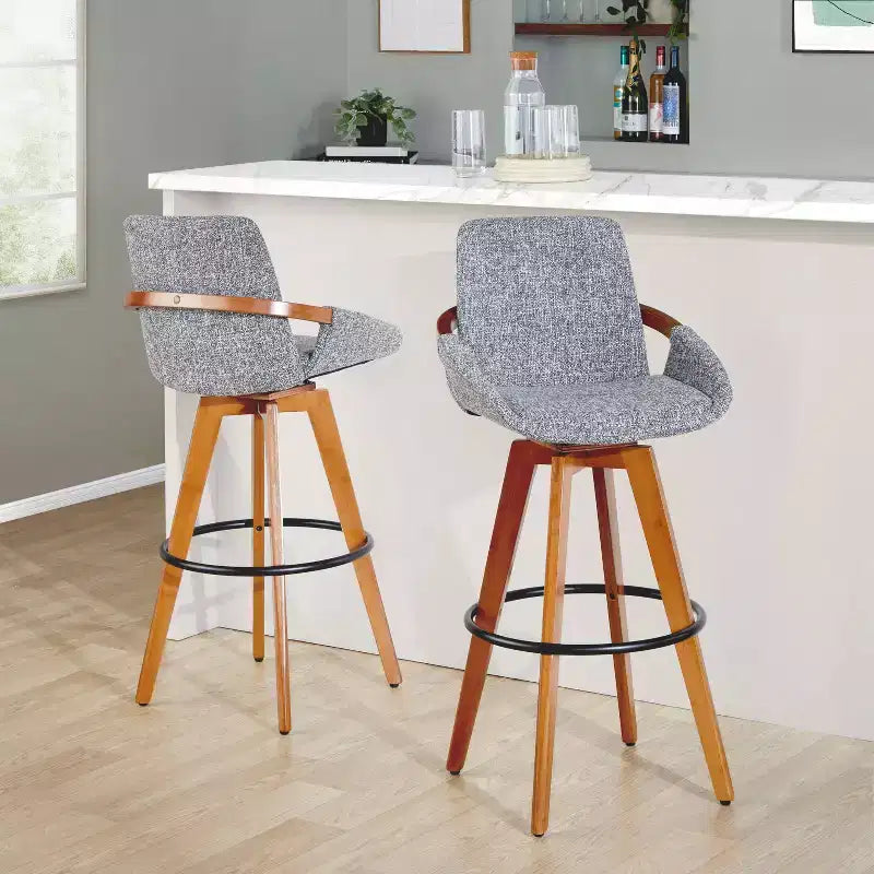 Barstool Walnut Noise Fabric
